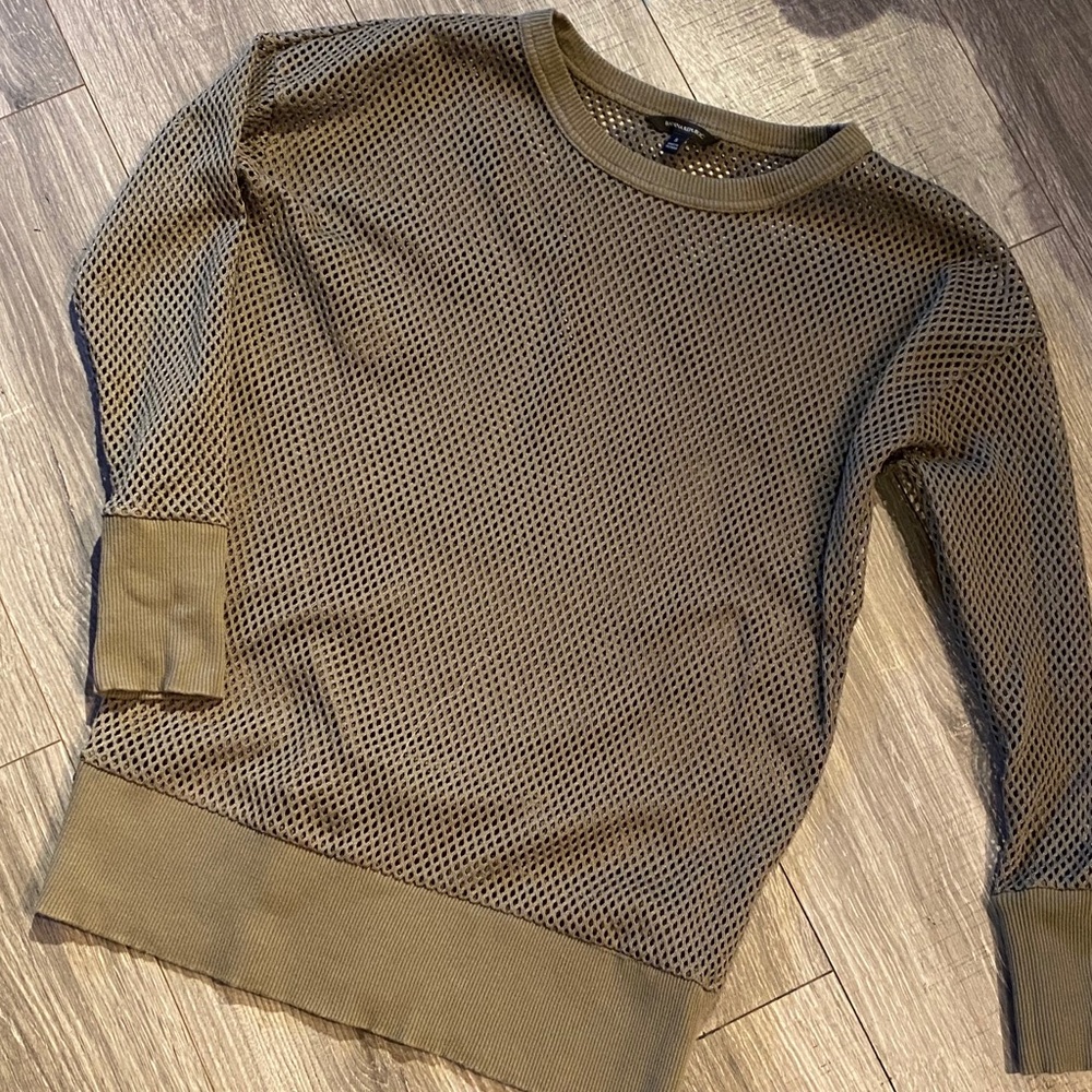 Open knit sweater- army green